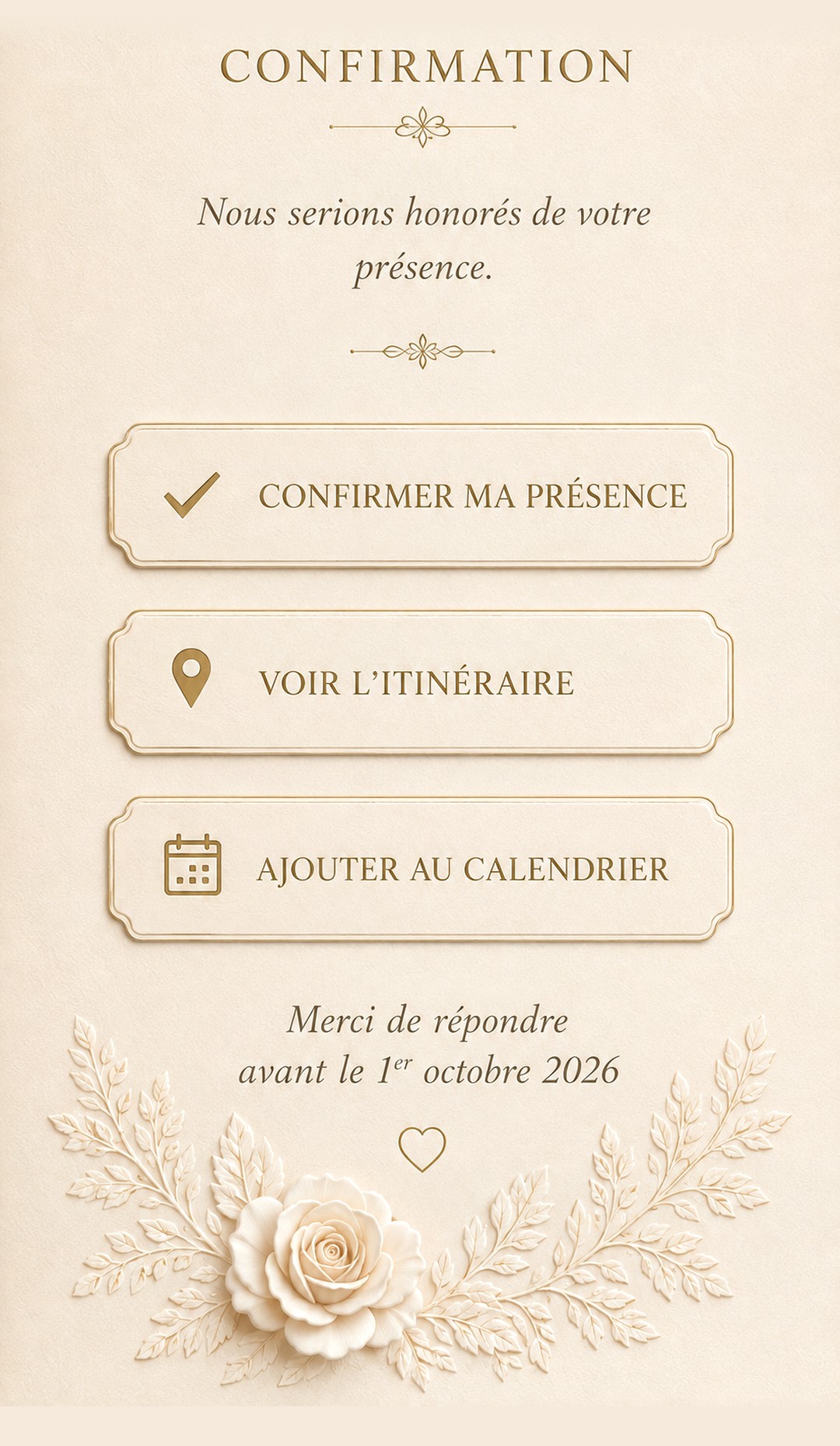 Confirmation de présence